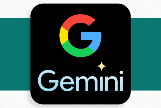 لوگوی گوگل جِمینی با پس‌زمینه مشکی و نوشته Gemini با فونت مدرن
